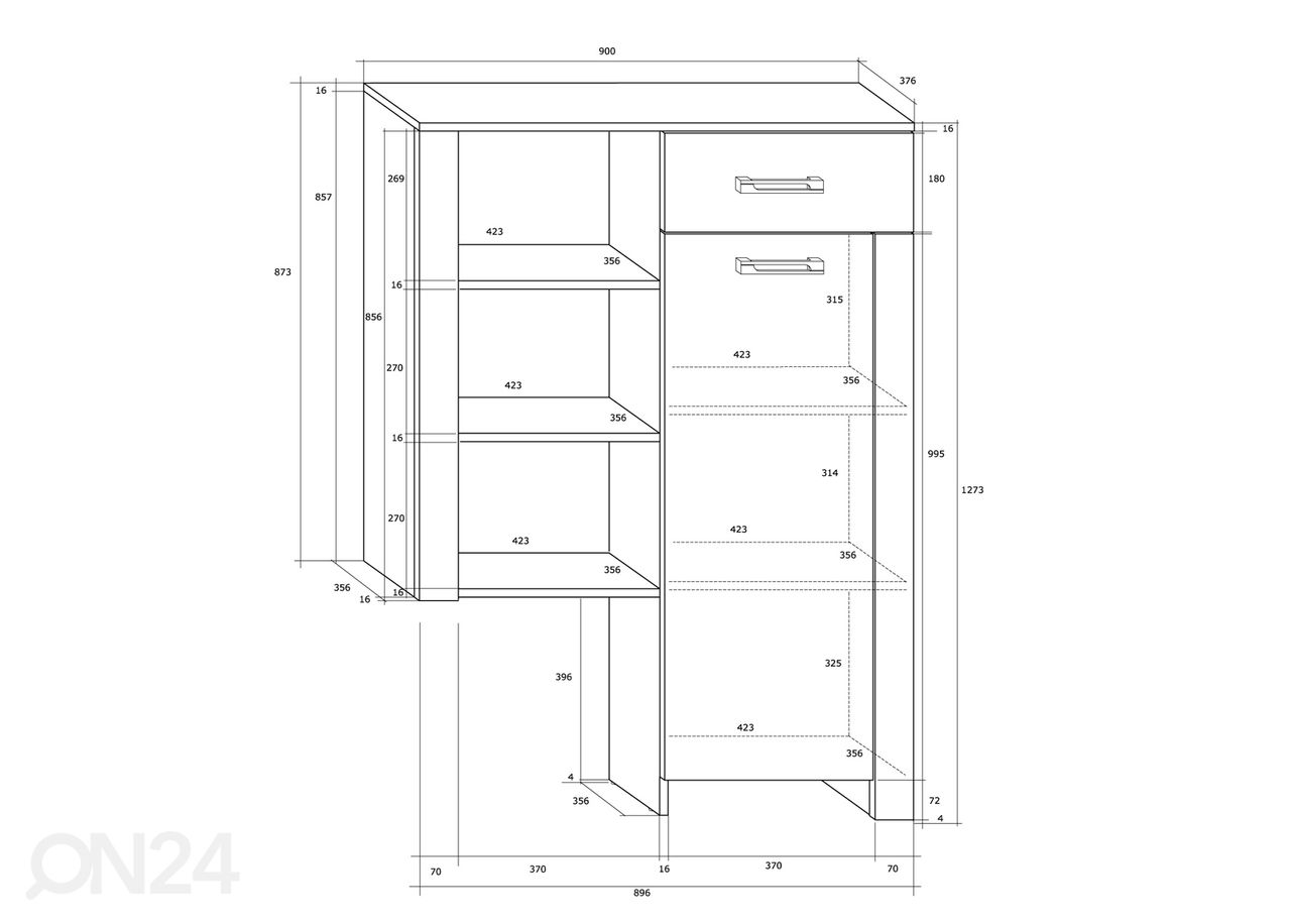 Kaappi Midleton 90 cm kuvasuurennos