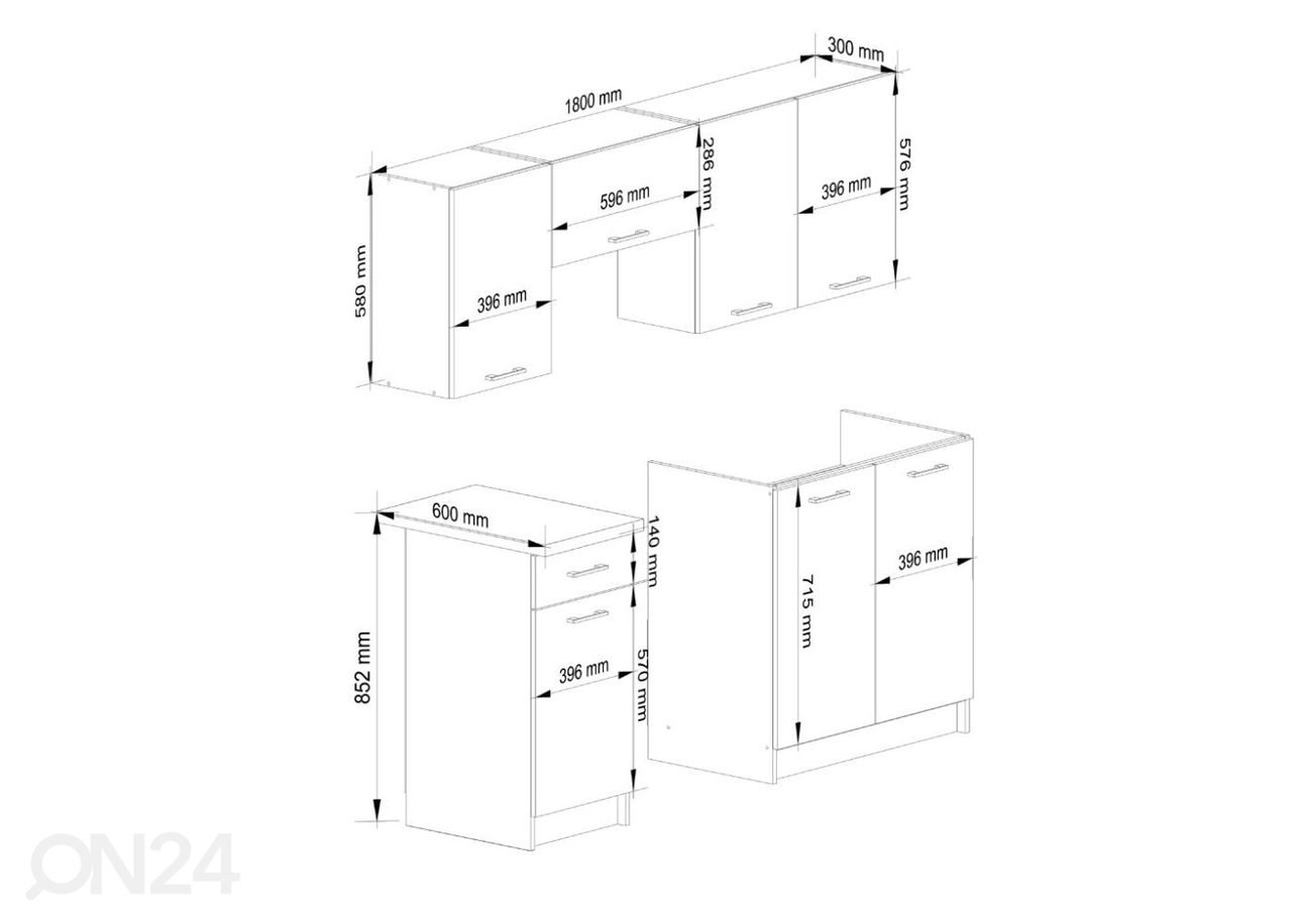 Keittiökalusteet 180 cm kuvasuurennos