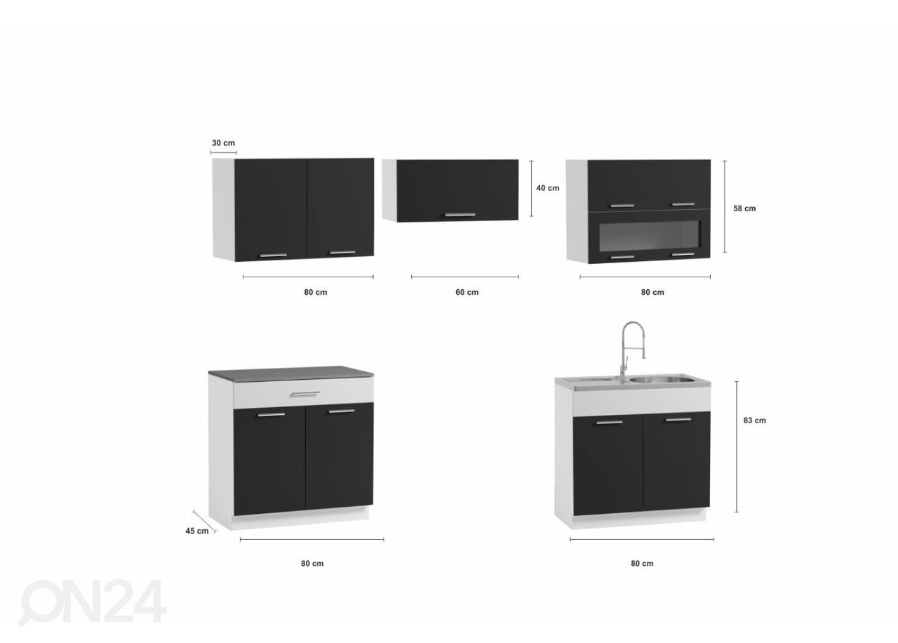 Keittiökalusteet 220 cm kuvasuurennos