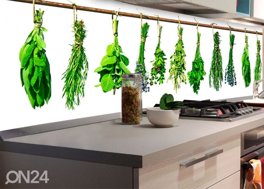 Keittiön välitila Herbs 260x60 cm kuvasuurennos