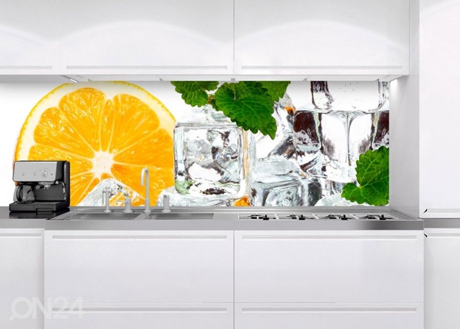 Keittiön välitila Lemon and ice 180x60 cm kuvasuurennos