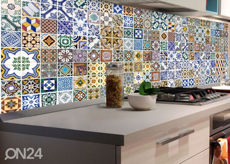 Keittiön välitila Portugal tiles 180x60 cm kuvasuurennos