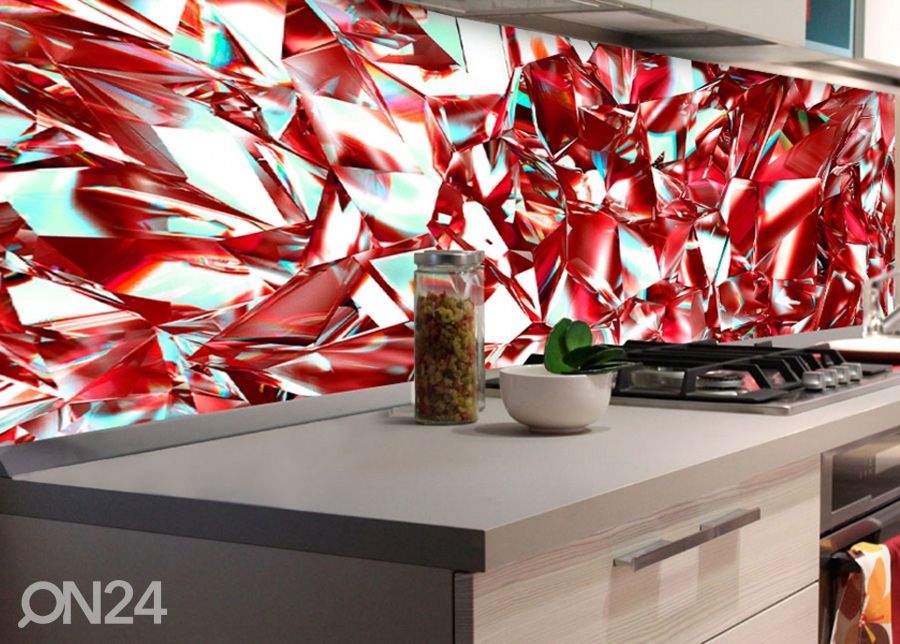 Keittiön välitila Red crystal 180x60 cm kuvasuurennos