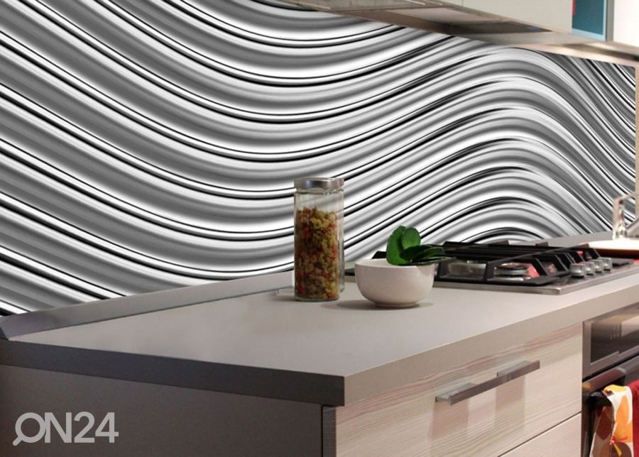 Keittiön välitila Silver rippling 180x60 cm kuvasuurennos