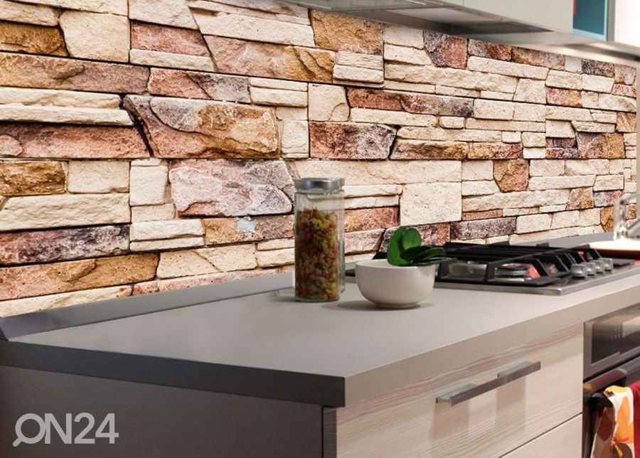 Keittiön välitila Stone wall 180x60 cm kuvasuurennos
