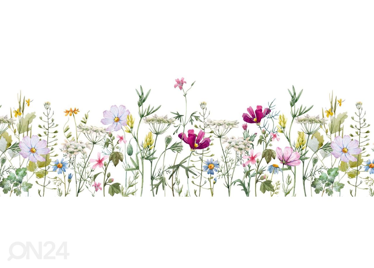 Keittiön välitilan tapetti Floral pattern 180x60 cm kuvasuurennos