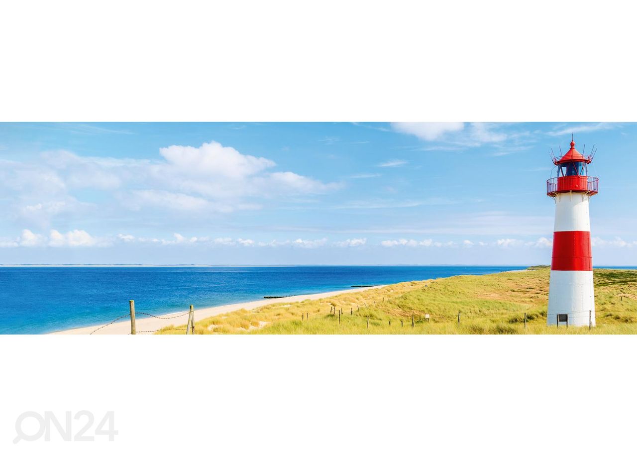 Keittiön välitilan tapetti Lighthouse on the Beach 180x60 cm kuvasuurennos