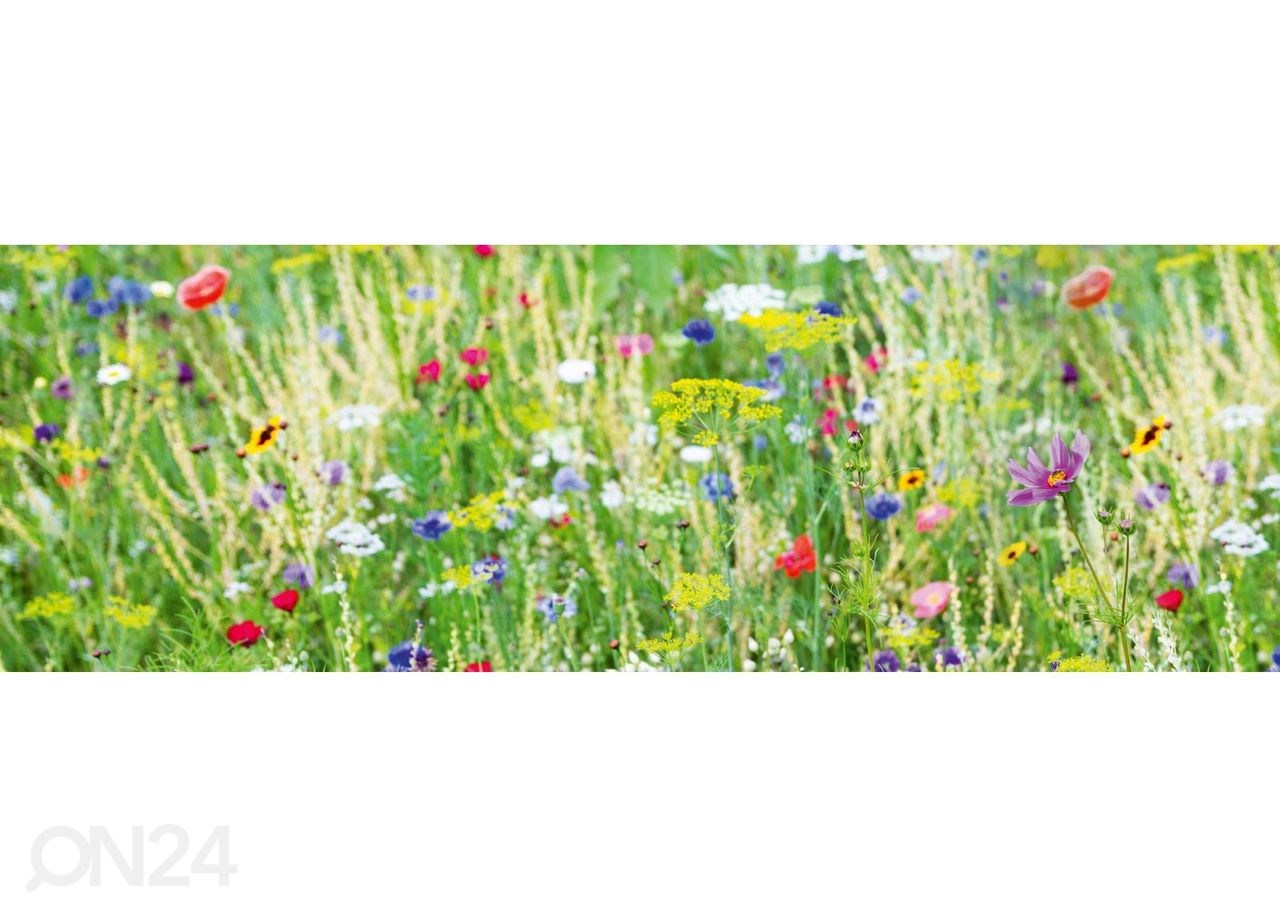 Keittiön välitilan tapetti Meadow with Flowers 180x60 cm kuvasuurennos