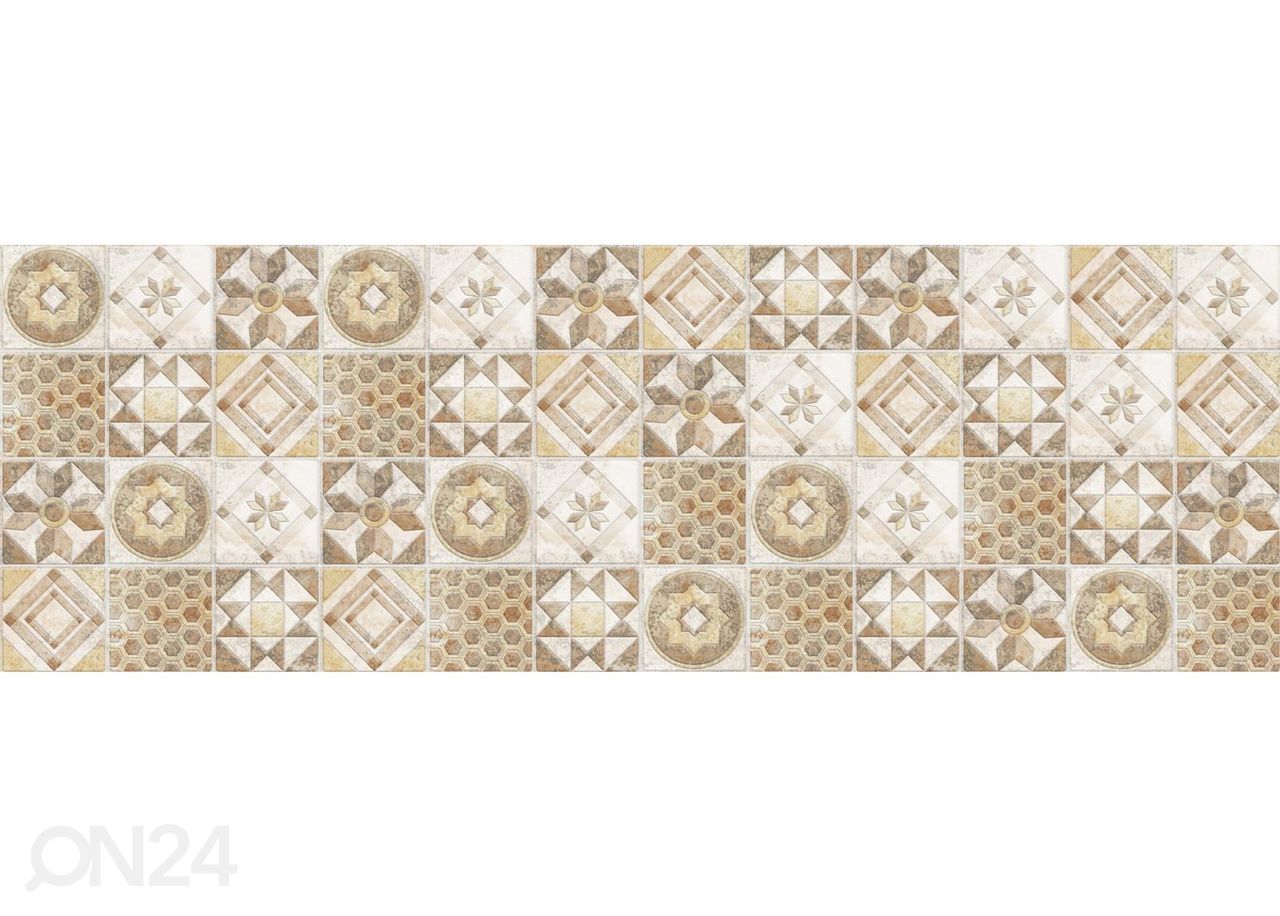 Keittiön välitilan tapetti Vintage Beige Tiles 180x60 cm kuvasuurennos