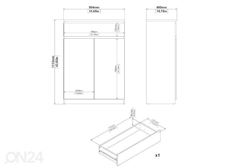 Kenkäkaappi Naia 80 cm kuvasuurennos