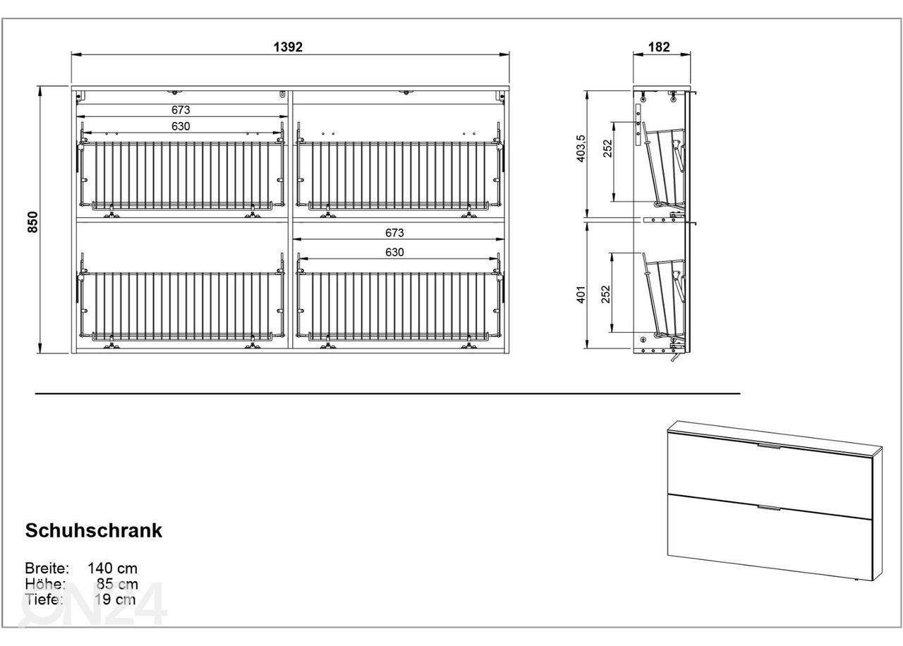 Kenkäkaappi Valega 140 cm kuvasuurennos