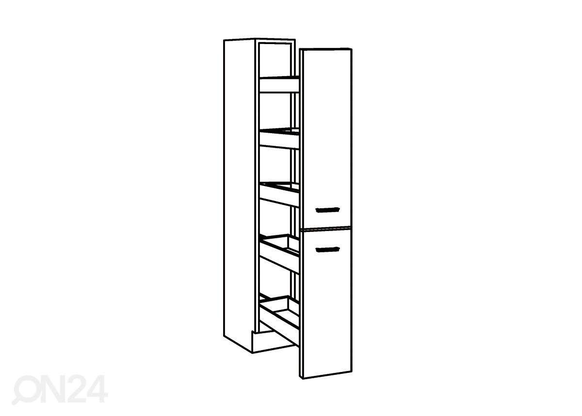 Korkea ulosvedettävä keittiön kaappi Zamora 30 cm kuvasuurennos