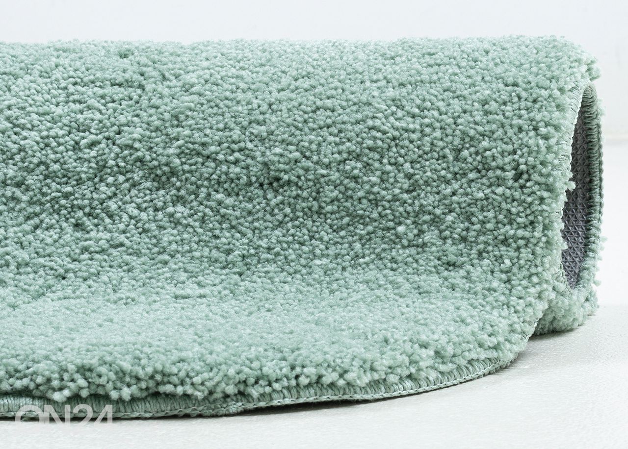 Kylpyhuoneen matto om Tailor Cozy Bath Uni Pebble 60x100 cm, mintunvihreä kuvasuurennos