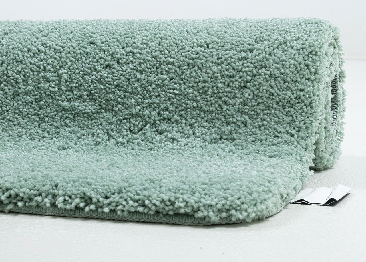 Kylpyhuoneen matto Tom Tailor Cozy Bath Uni 60x100 cm, mintunvihreä kuvasuurennos