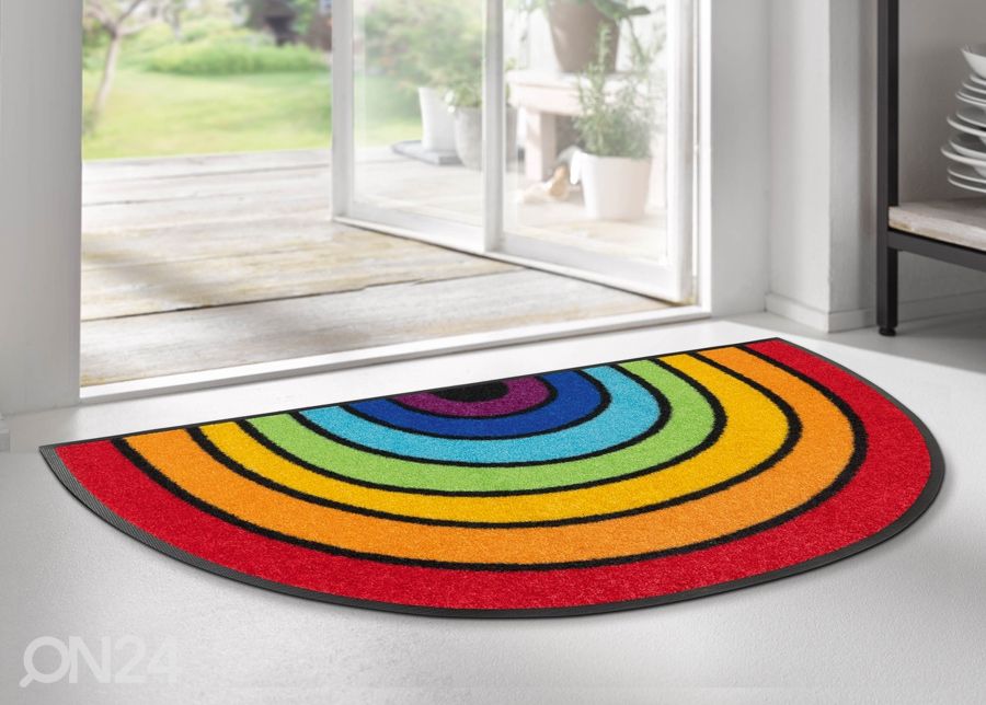 Kynnysmatto Round Rainbow 50x85 cm kuvasuurennos