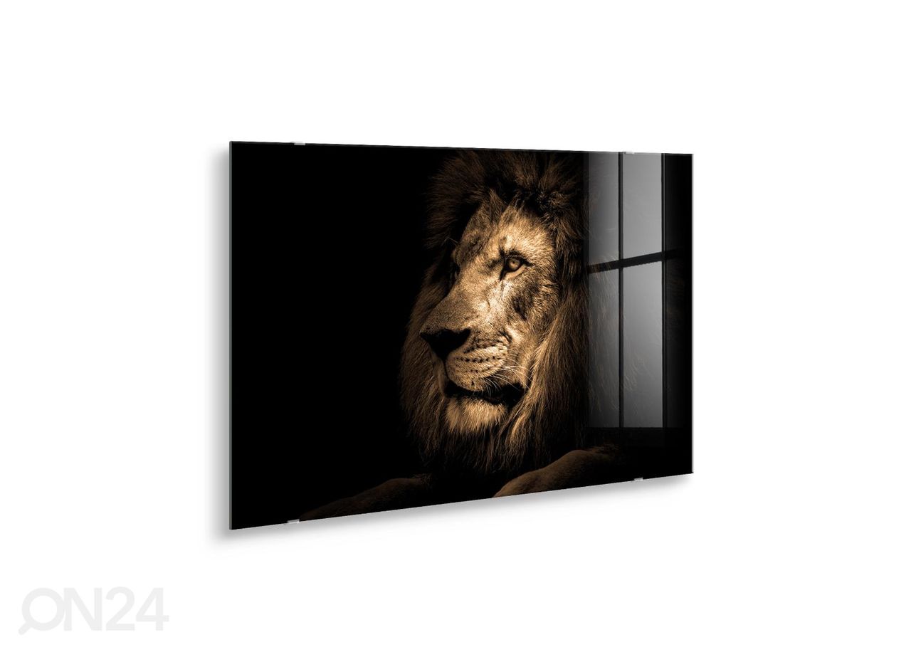 Lasikuva Lion 100x70 cm kuvasuurennos