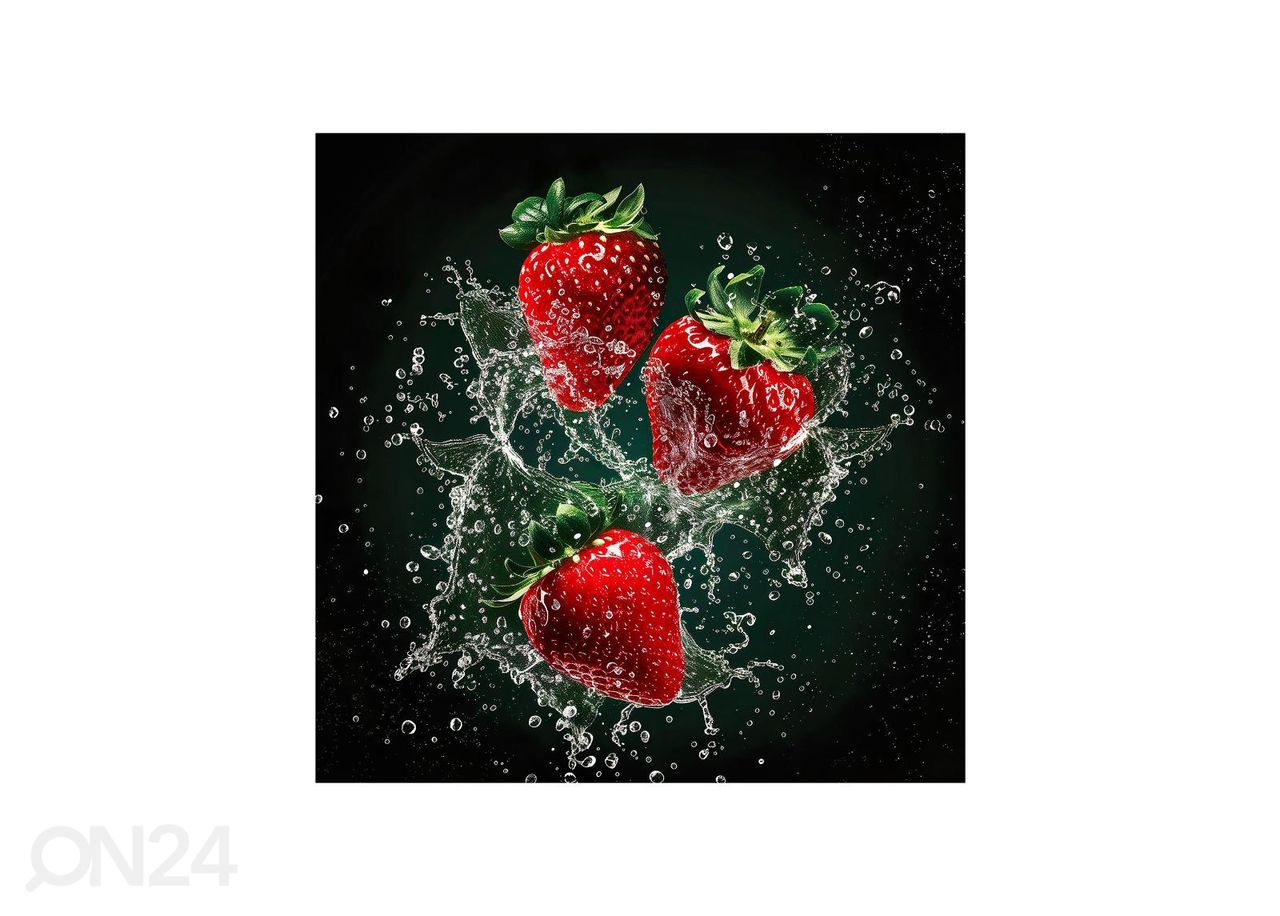 Lasitaulu Strawberries 30x30 cm kuvasuurennos