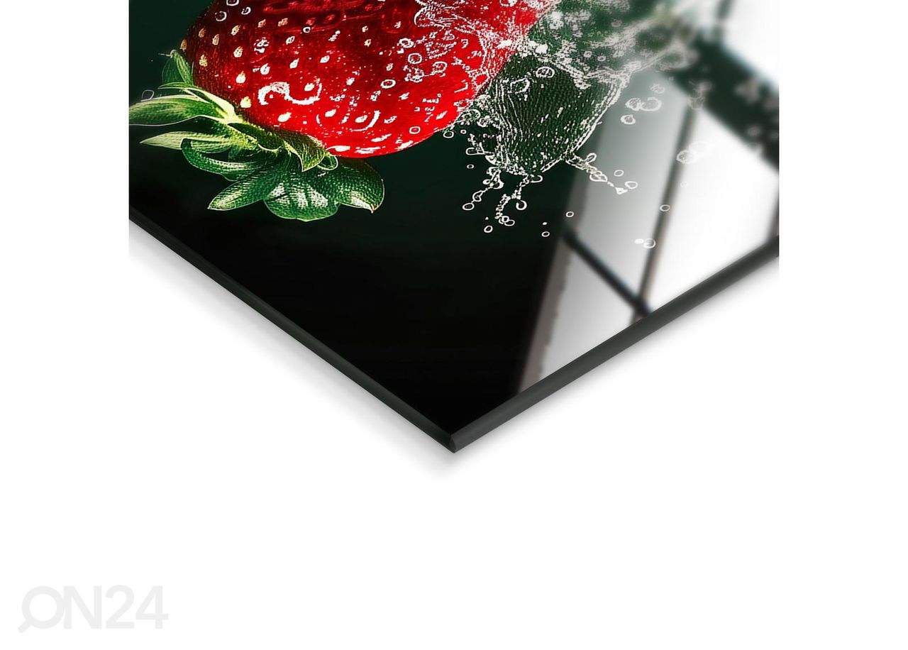 Lasitaulu Strawberries 30x30 cm kuvasuurennos