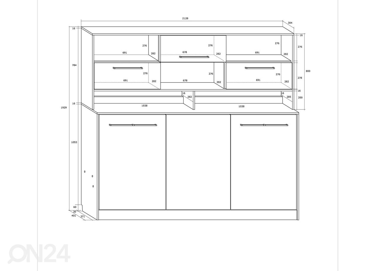 Lasten kaappisänky Mac 90x200 cm kuvasuurennos