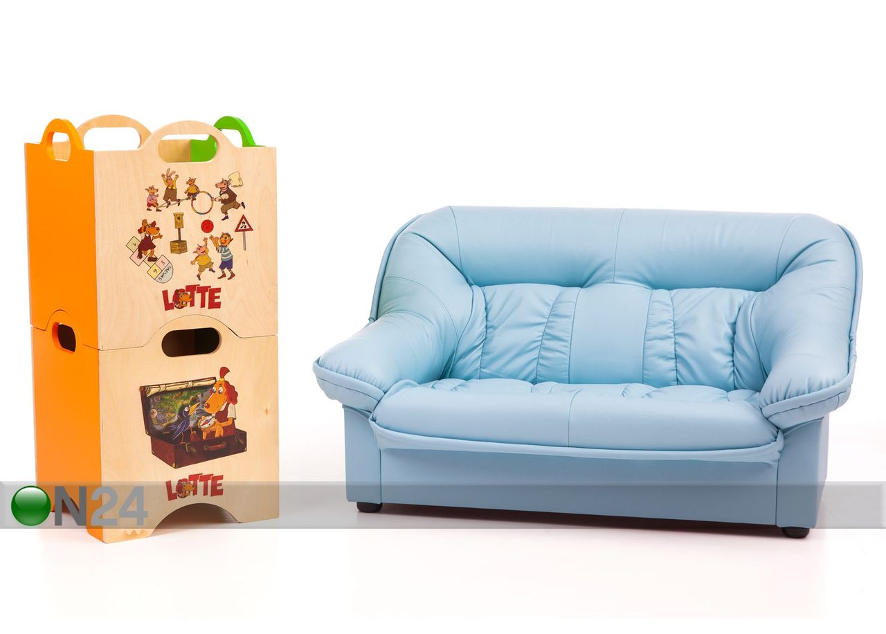 Lasten sohva Mini Spencer + lelulaatikko Lotte kuvasuurennos
