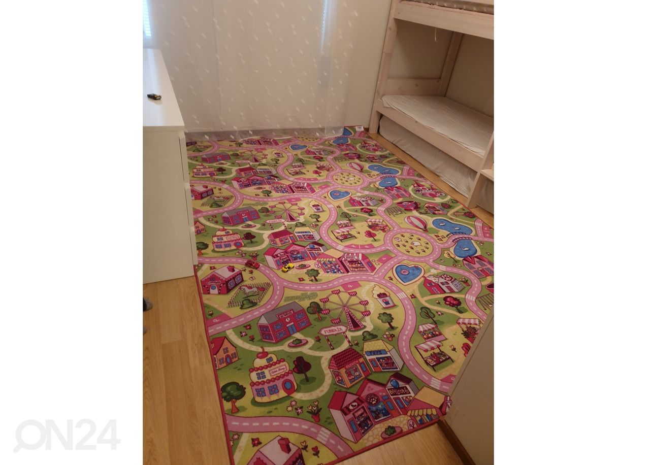 Lastenhuoneen matto HAUSKA KAUPUNKI 200x300 cm kuvasuurennos
