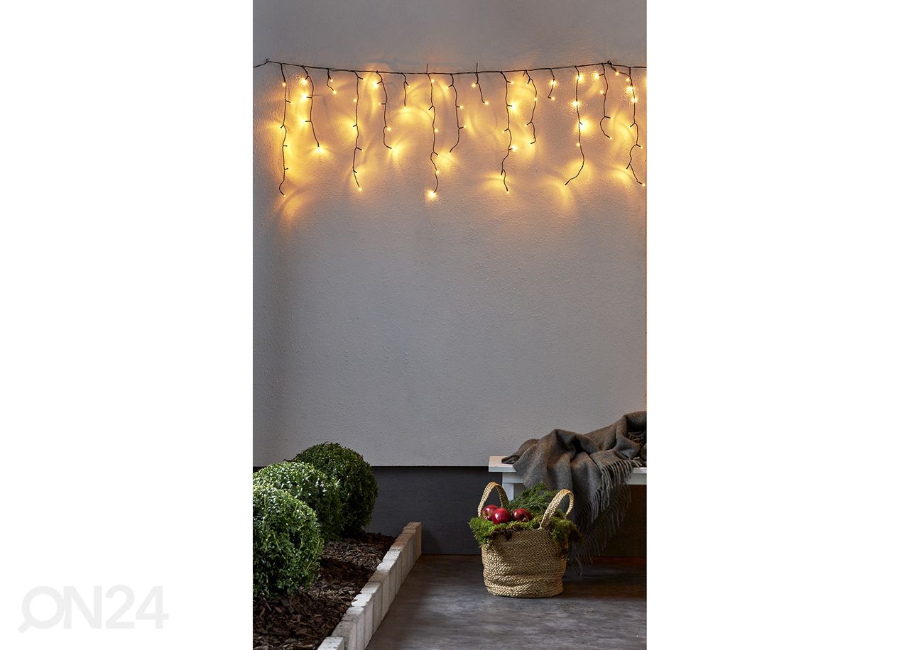 LED valonauha Icicle golden, 590 cm kuvasuurennos