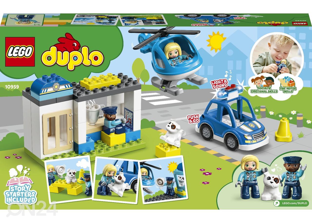 LEGO DUPLO -poliisiasema ja helikopteri kuvasuurennos
