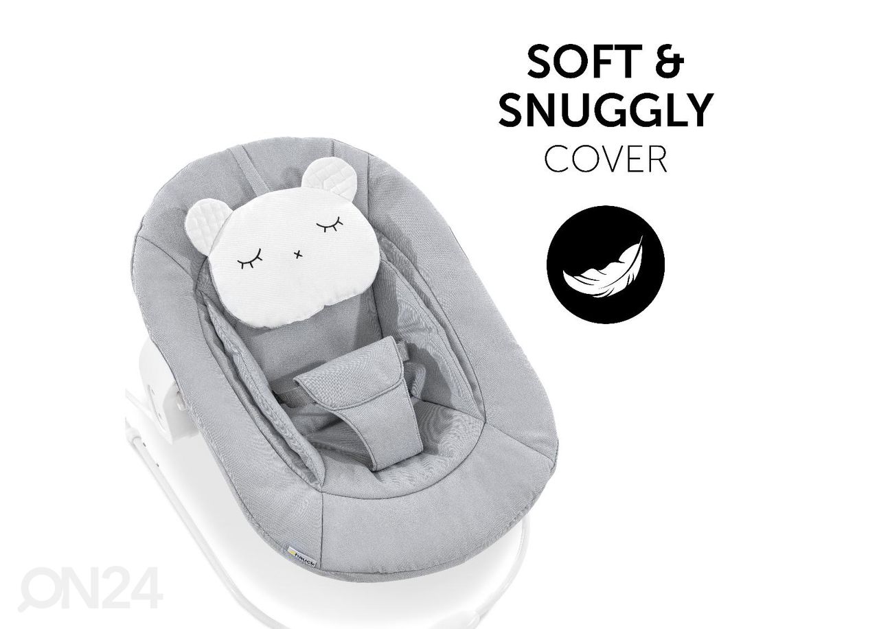 Lepotuoli Hauck Comfort Alpha Bouncer 2in1 Pastel Bear vaaleanharmaa kuvasuurennos