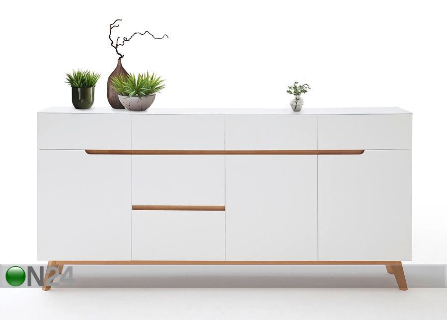 Leveä lipasto Cervo 193 cm, puiset jalat kuvasuurennos