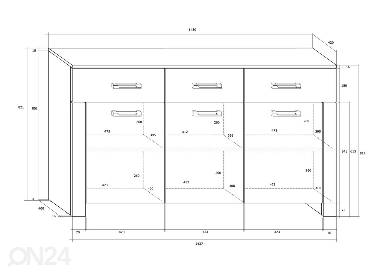 Lipasto 143 cm kuvasuurennos