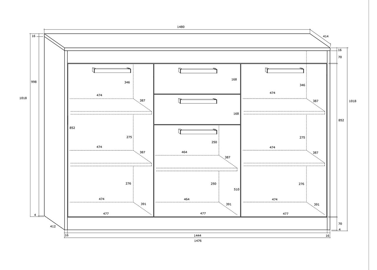 Lipasto 148 cm kuvasuurennos