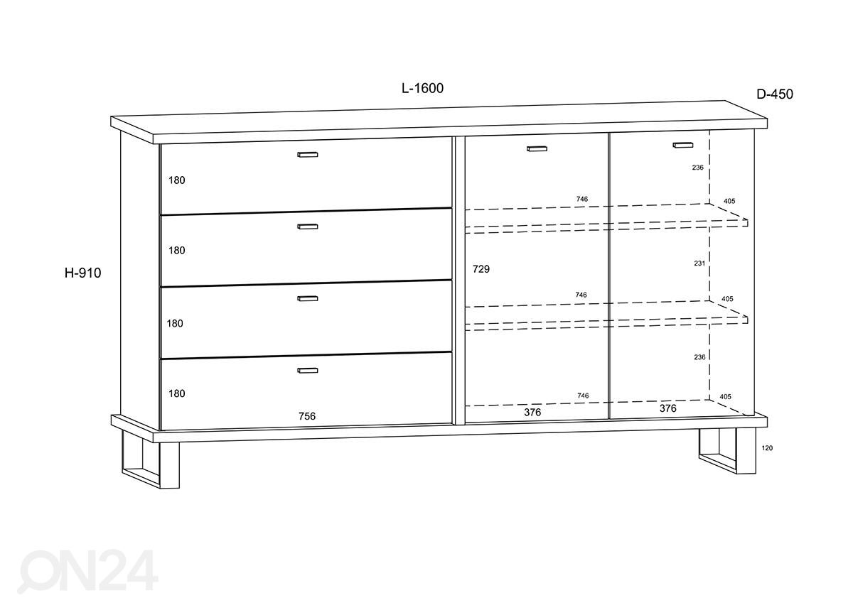 Lipasto 160 cm kuvasuurennos