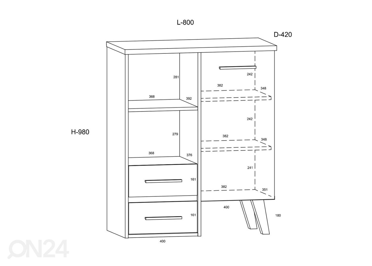 Lipasto Clon 80 cm kuvasuurennos