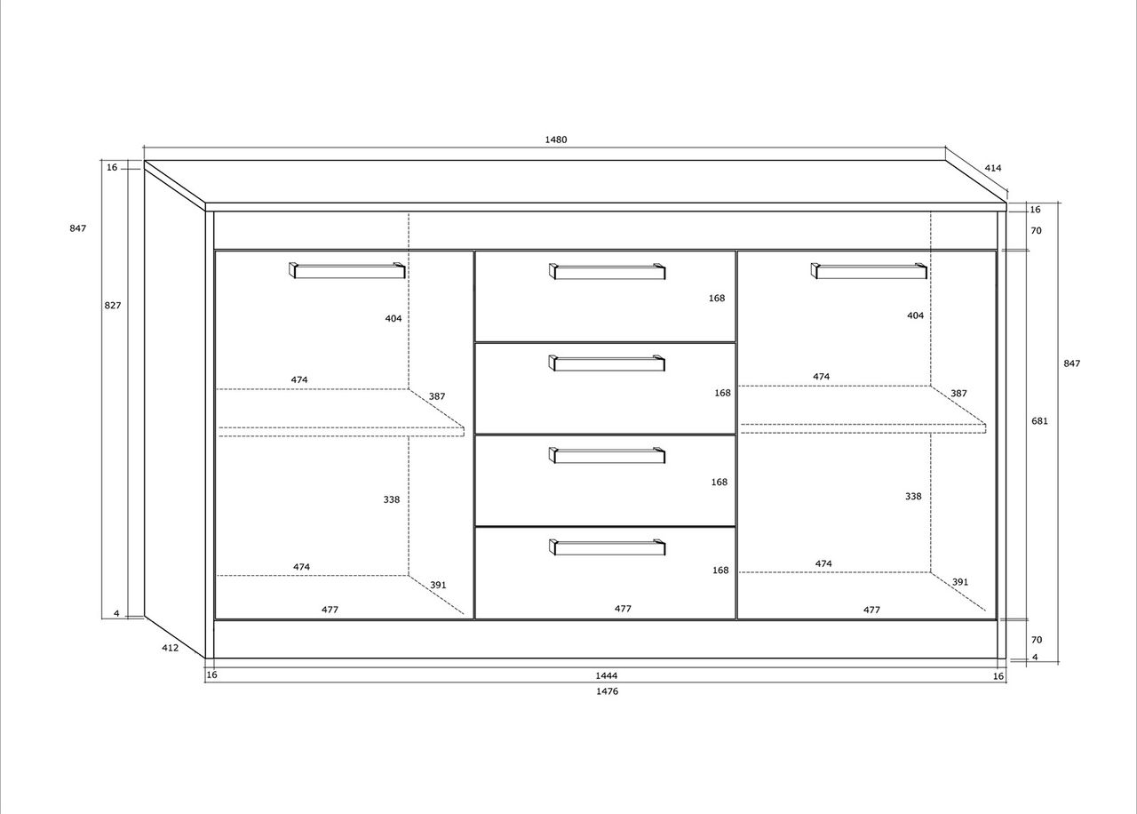 Lipasto Cobhy 148 cm kuvasuurennos