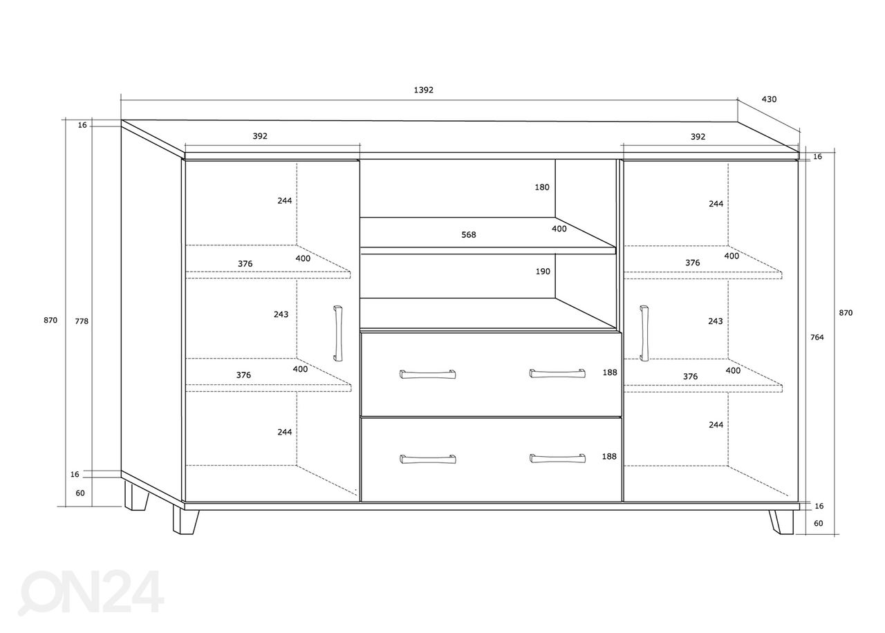 Lipasto Drimo 140 cm kuvasuurennos