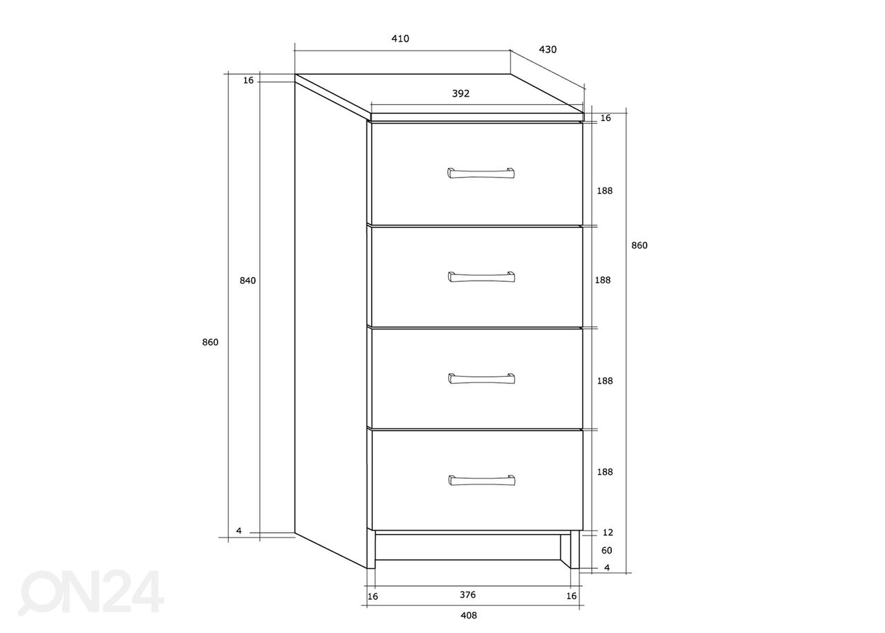 Lipasto Drimo 41 cm kuvasuurennos