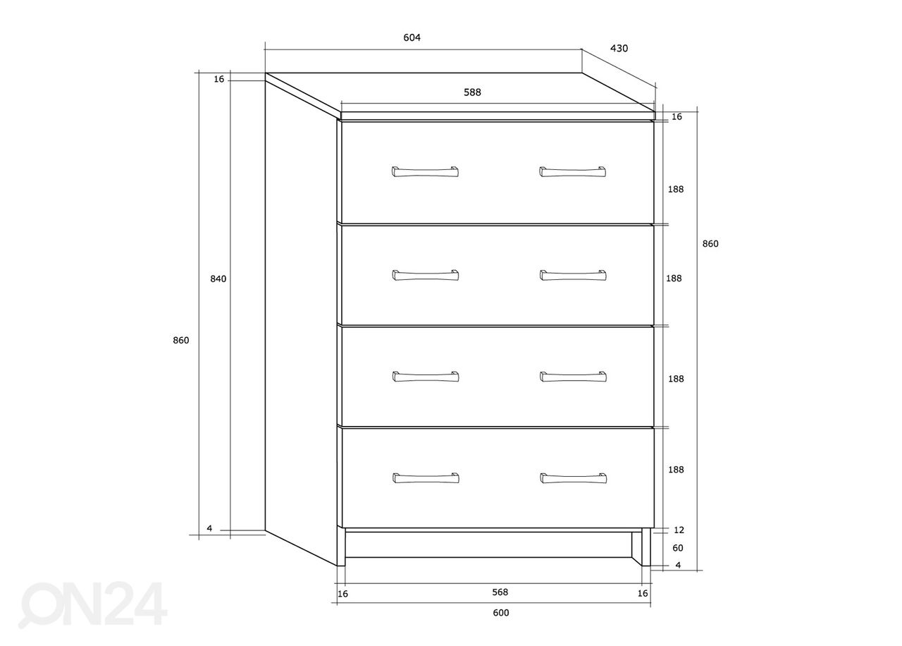 Lipasto Drimo 61 cm kuvasuurennos