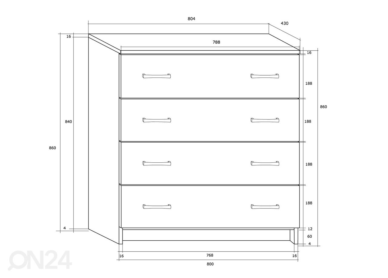 Lipasto Drimo 81 cm kuvasuurennos