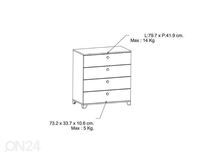 Lipasto Izzy 80 cm kuvasuurennos