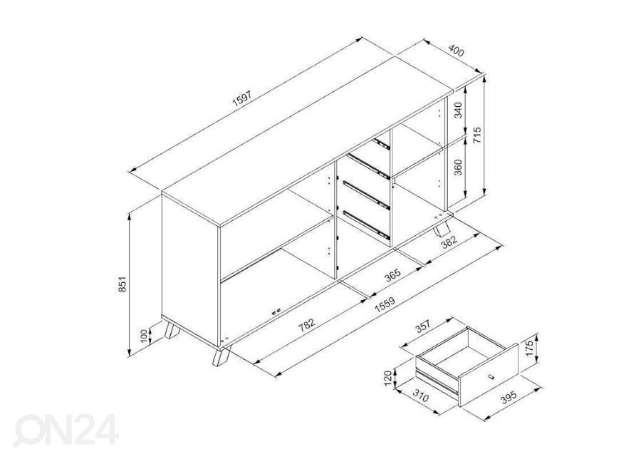 Lipasto Medan 160 cm kuvasuurennos