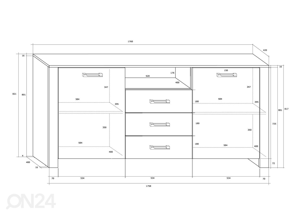 Lipasto Midleton 176 cm kuvasuurennos