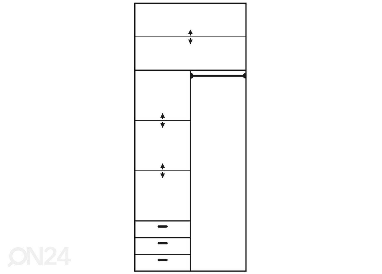 Liukuovikaappi 100 cm kuvasuurennos