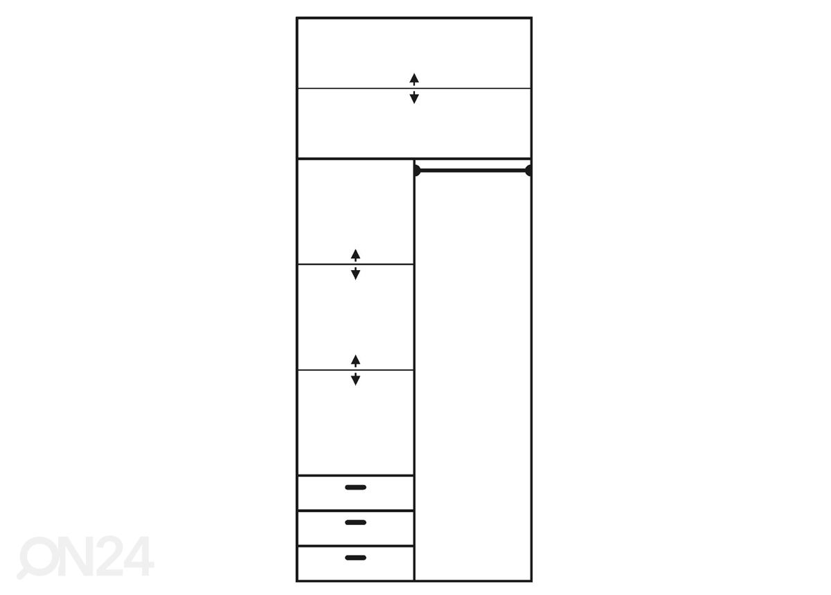 Liukuovikaappi 100 cm kuvasuurennos