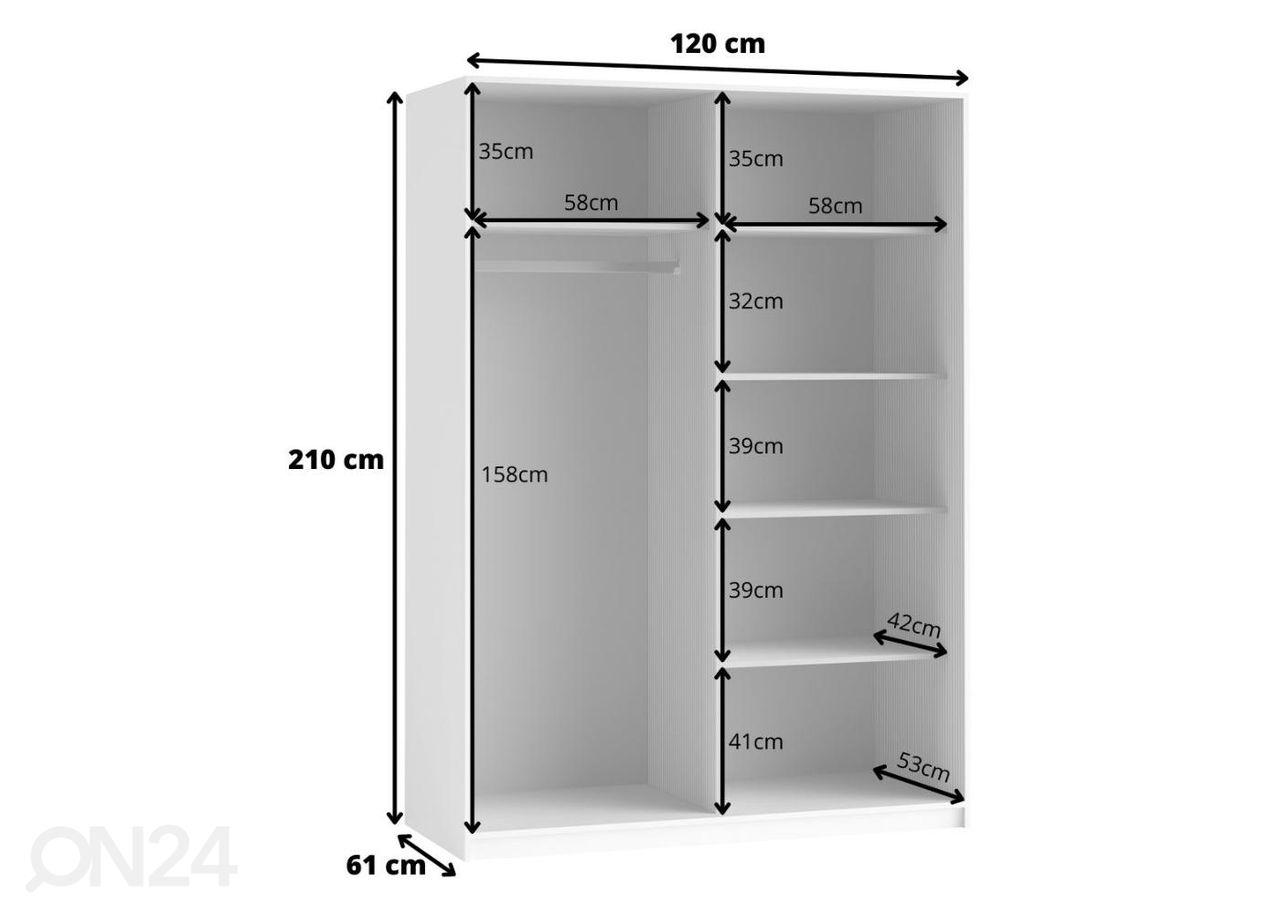 Liukuovikaappi 120 cm kuvasuurennos