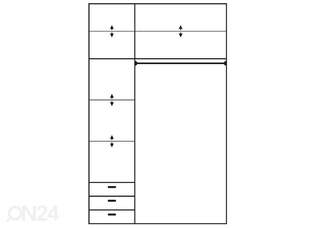 Liukuovikaappi 150 cm kuvasuurennos