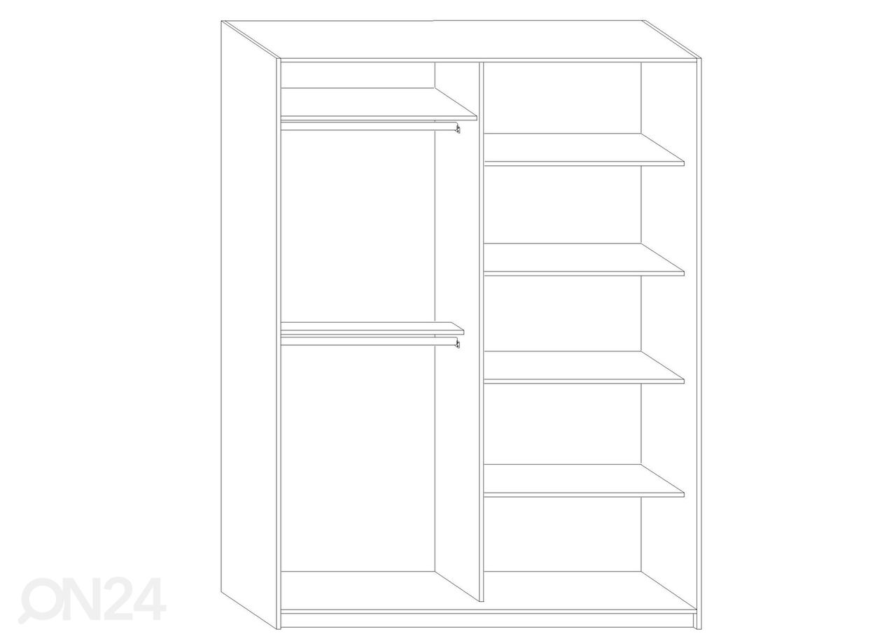 Liukuovikaappi 160 cm kuvasuurennos