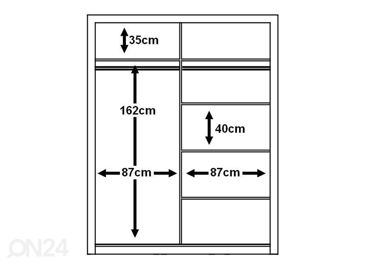 Liukuovikaappi 180 cm kuvasuurennos