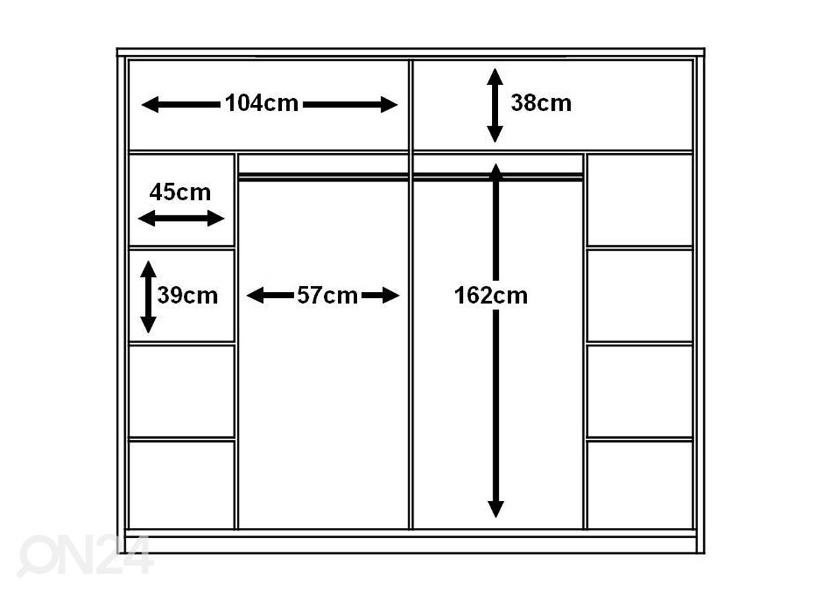 Liukuovikaappi 220 cm kuvasuurennos