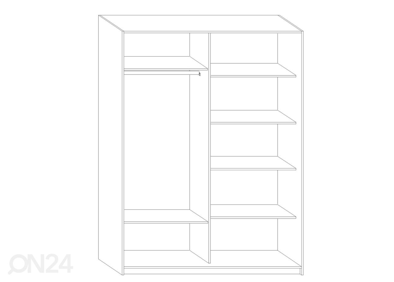 Liukuovikaappi Durrus 160 cm kuvasuurennos