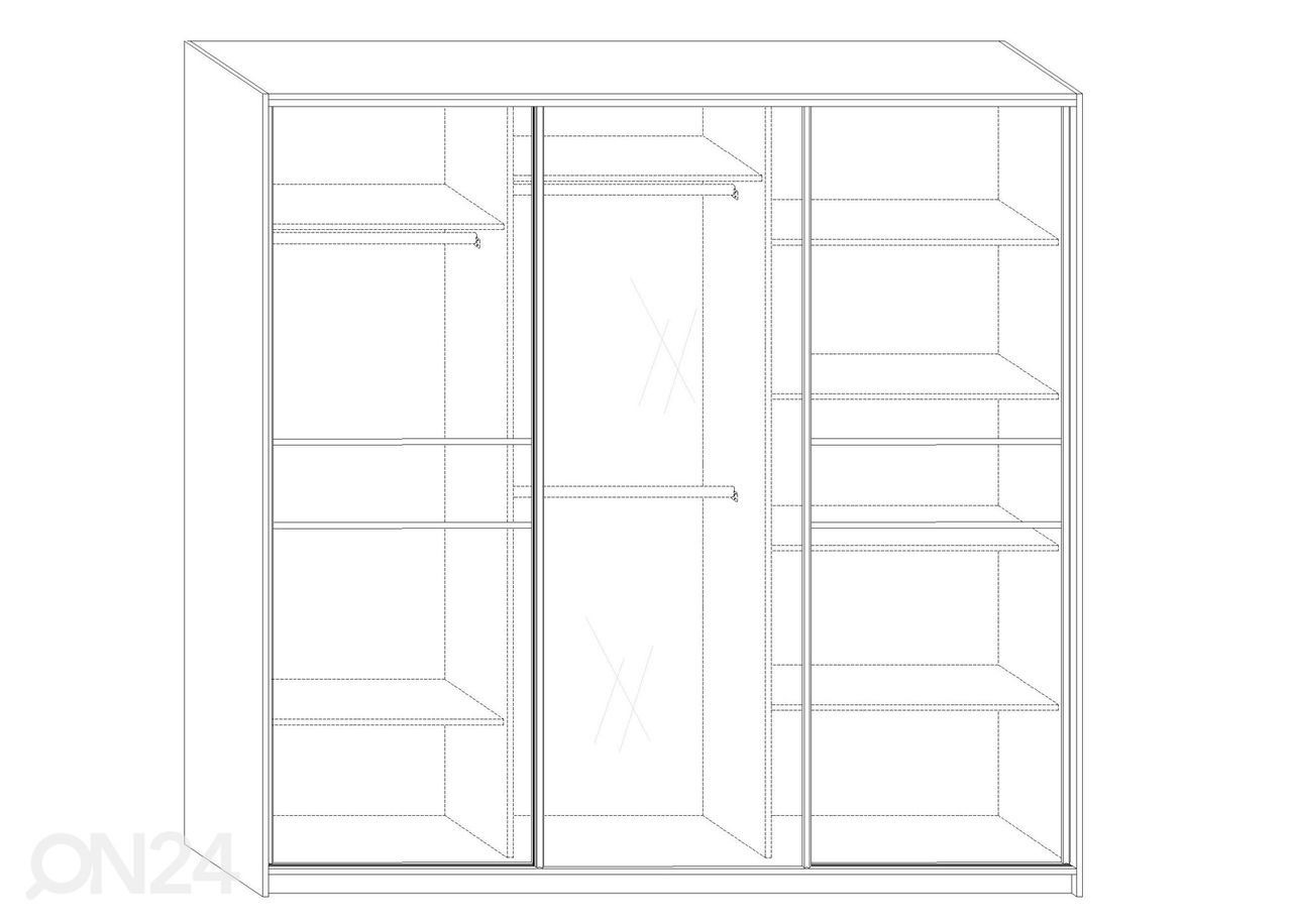 Liukuovikaappi Durrus 220 cm kuvasuurennos